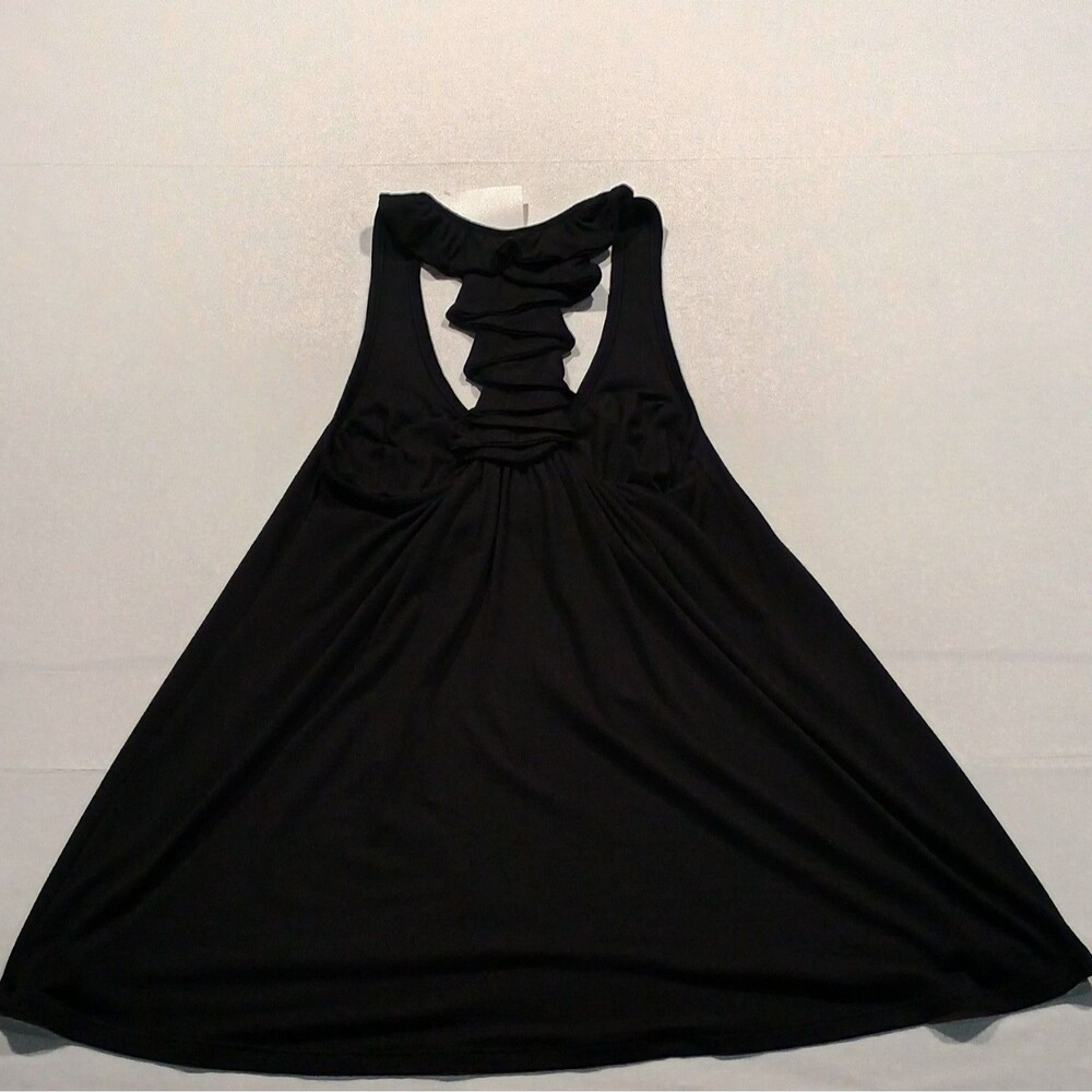 Ella Moss Black Tiered Ruffle Flowy Racerback Halter Top M Nordstrom NWT - Picture 6 of 8